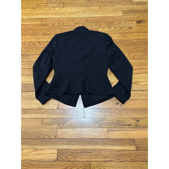 White House Black Market Womens Blazer 4p Petite Black 1 Button Stretch Career - Picture 7 of 7